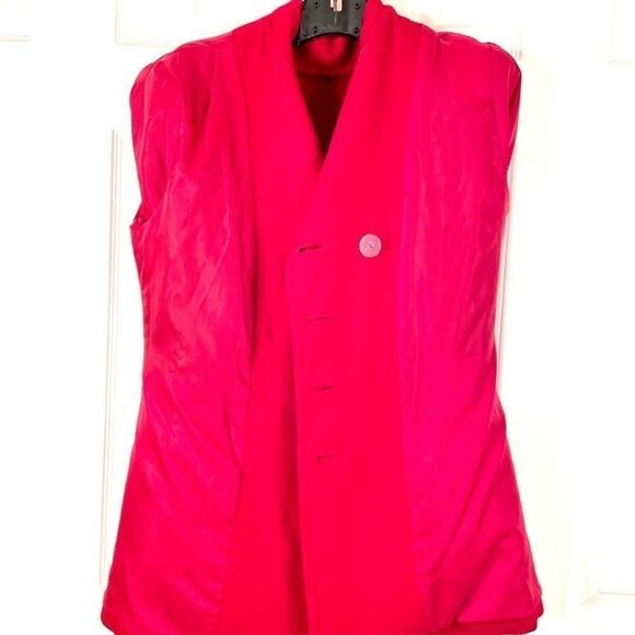 100% RED WOOL DOUBLE BREASTED CAR COAT by MDP S-S - Picture 6 of 7